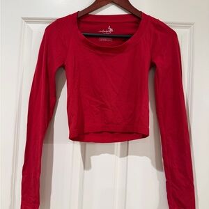 Free People Vibrant Red Long Sleeve Top